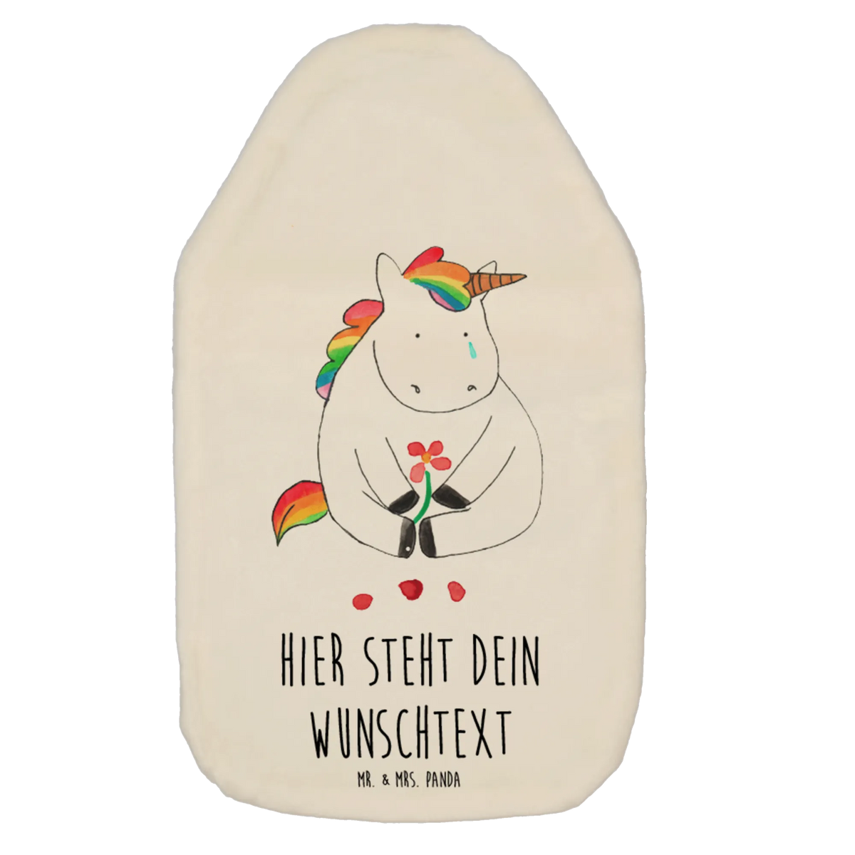 Personalised hot water bottle unicorn Sad unicorn, unicorns, Unicorn, greeting card, love, consoling, grief, Friendship, glitter, flower, friends