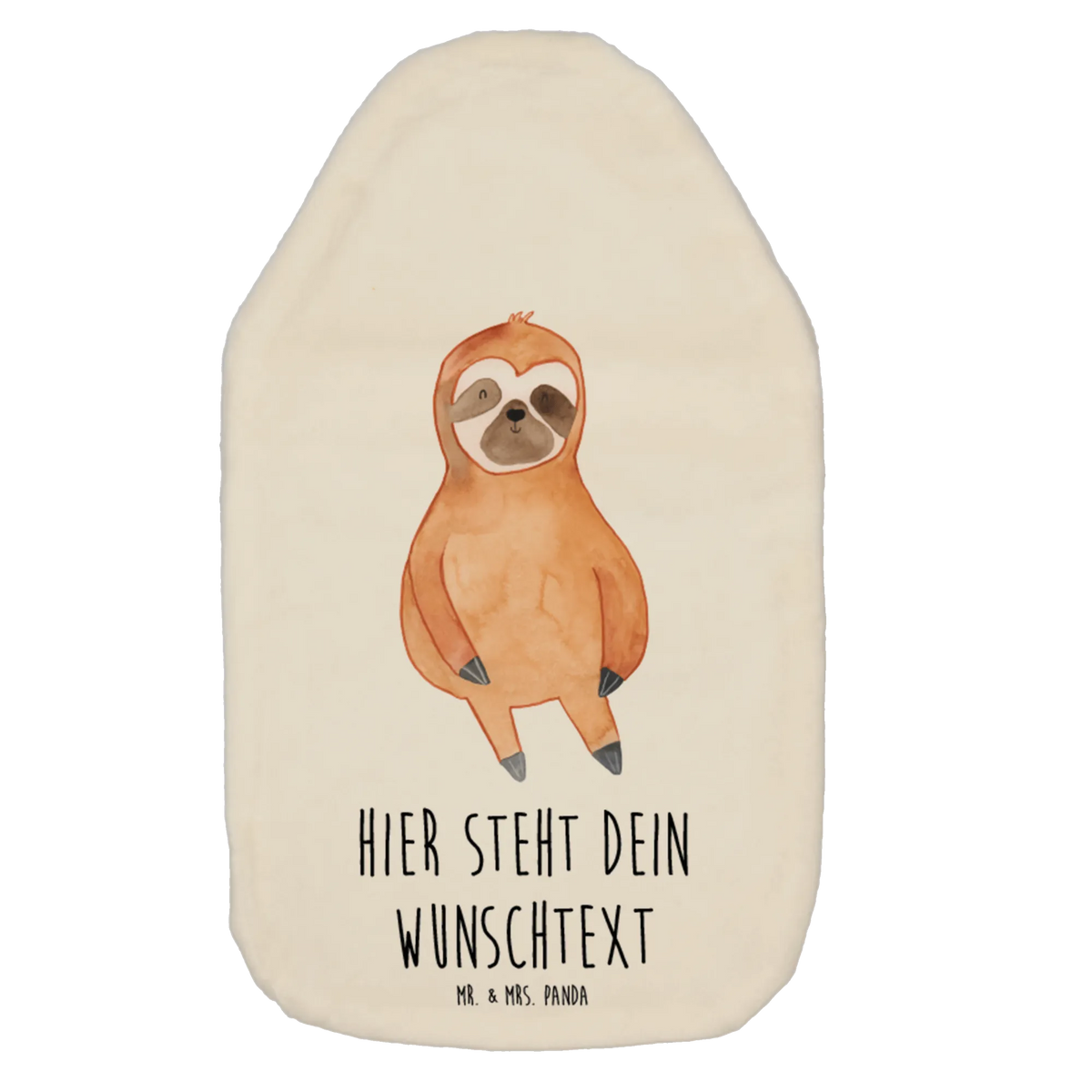 Personalised hot water bottle sloth Satisfied Sloth, sloth, trend animal, favorite animal, contented, lazy, happy, relax, break, happiness