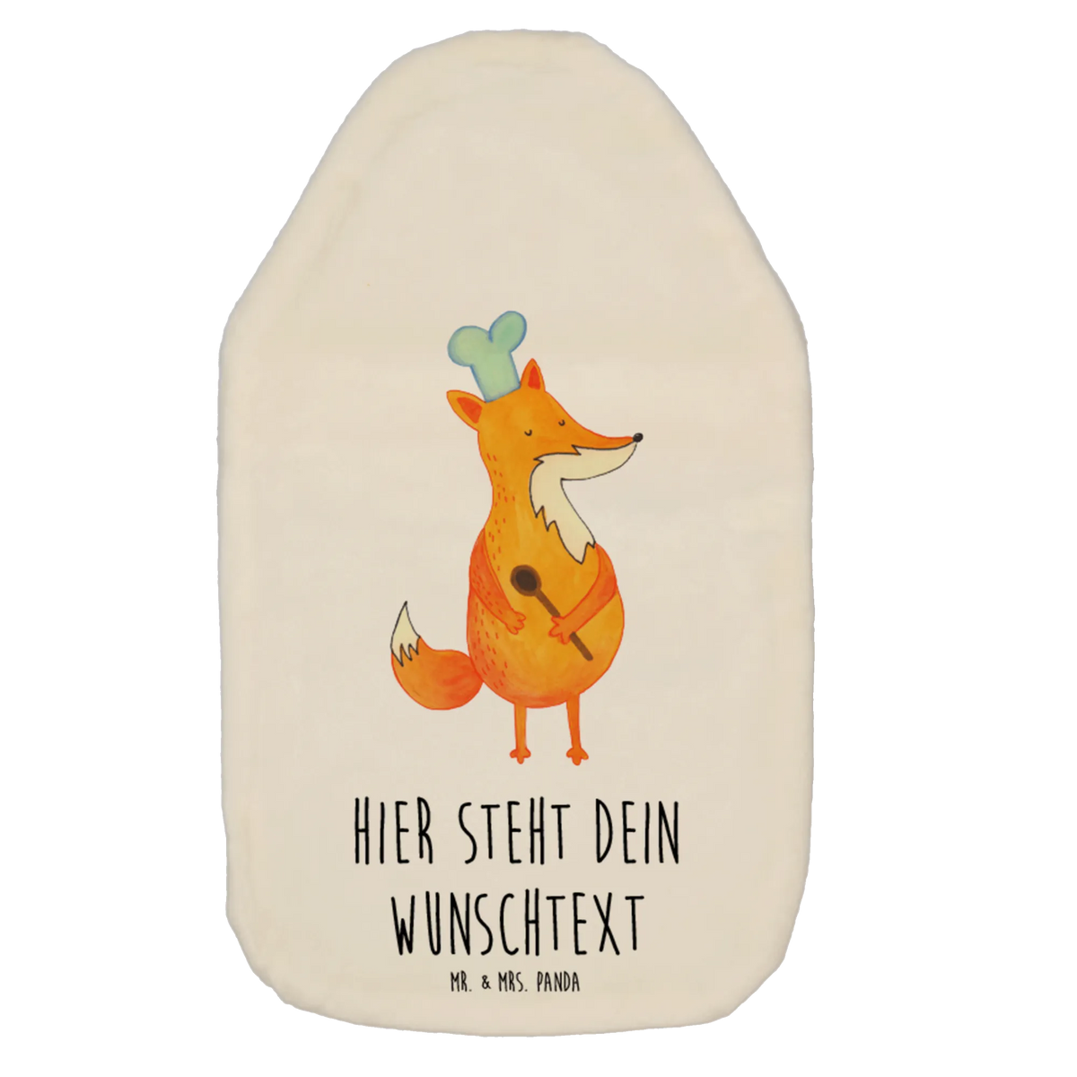 Personalised hot water bottle Fox A cook animal lover, foxes, forest wildlife, clever as a fox, Kitchen decoration, Party slogan, Cook gift, Kitchen slogan, Chefs, Slogan funny, Baker