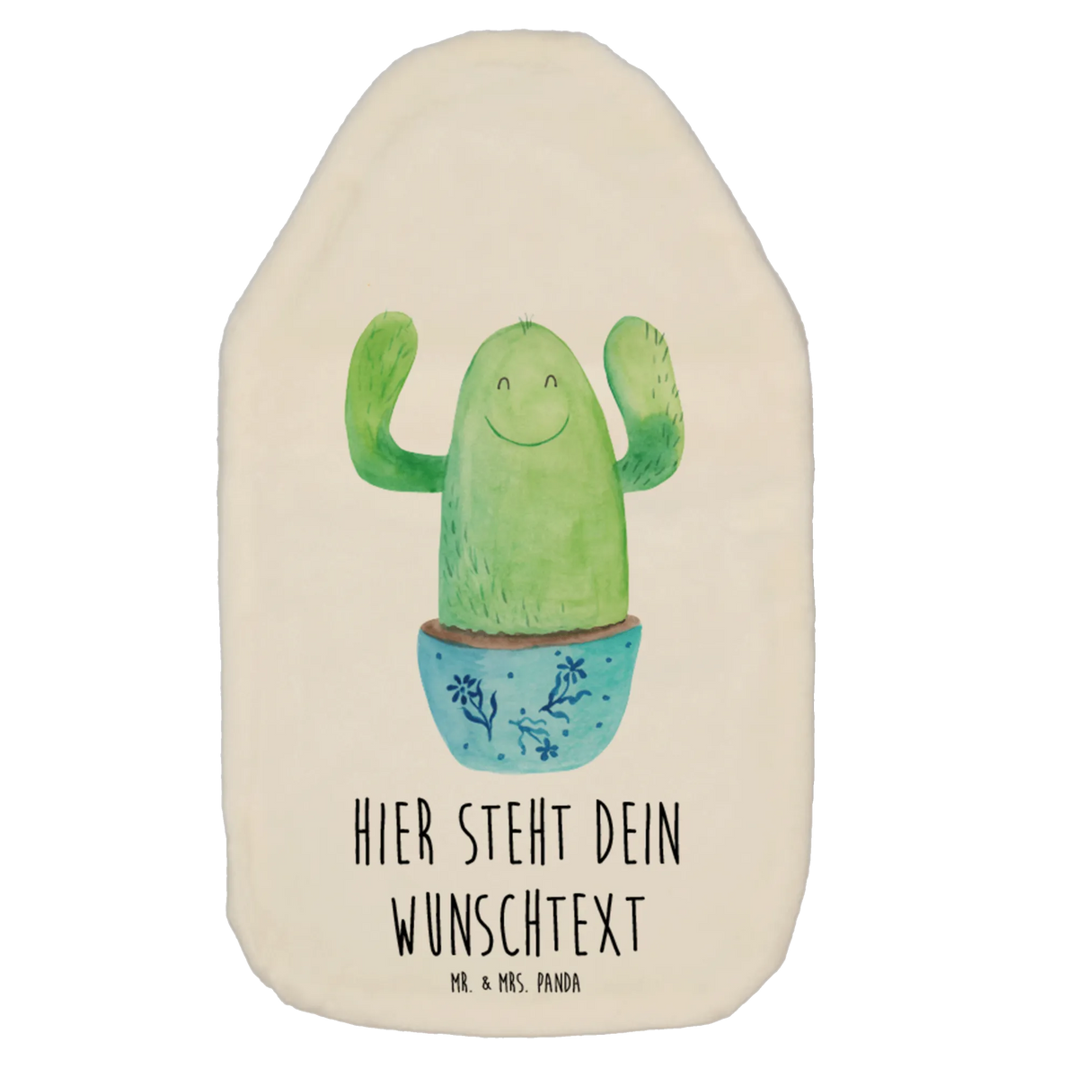 Personalised hot water bottle cactus happy cactus, cactuses, plants, cactus plant, small green cactus, cacti, friend, mother, colleague, saying, education, motivation, office life, funny, office, child protection, family, new start