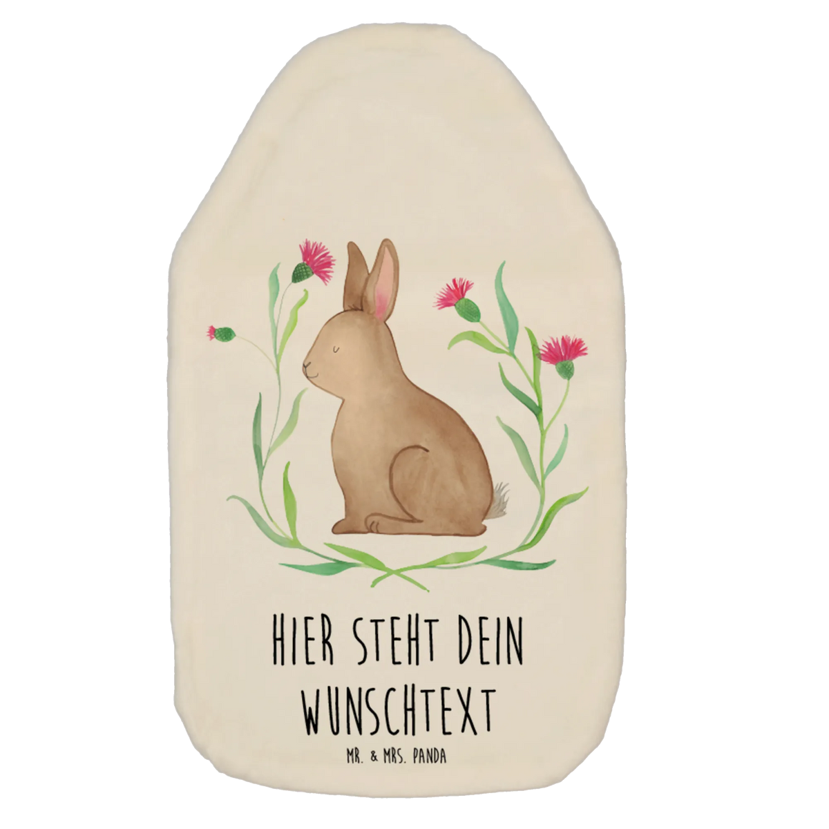 Personalised hot water bottle Hare Sit Easter, Easter bunny, Hare, Happy Easter, Easter flower, Love, Greetings, Easter greetings, Rabbit