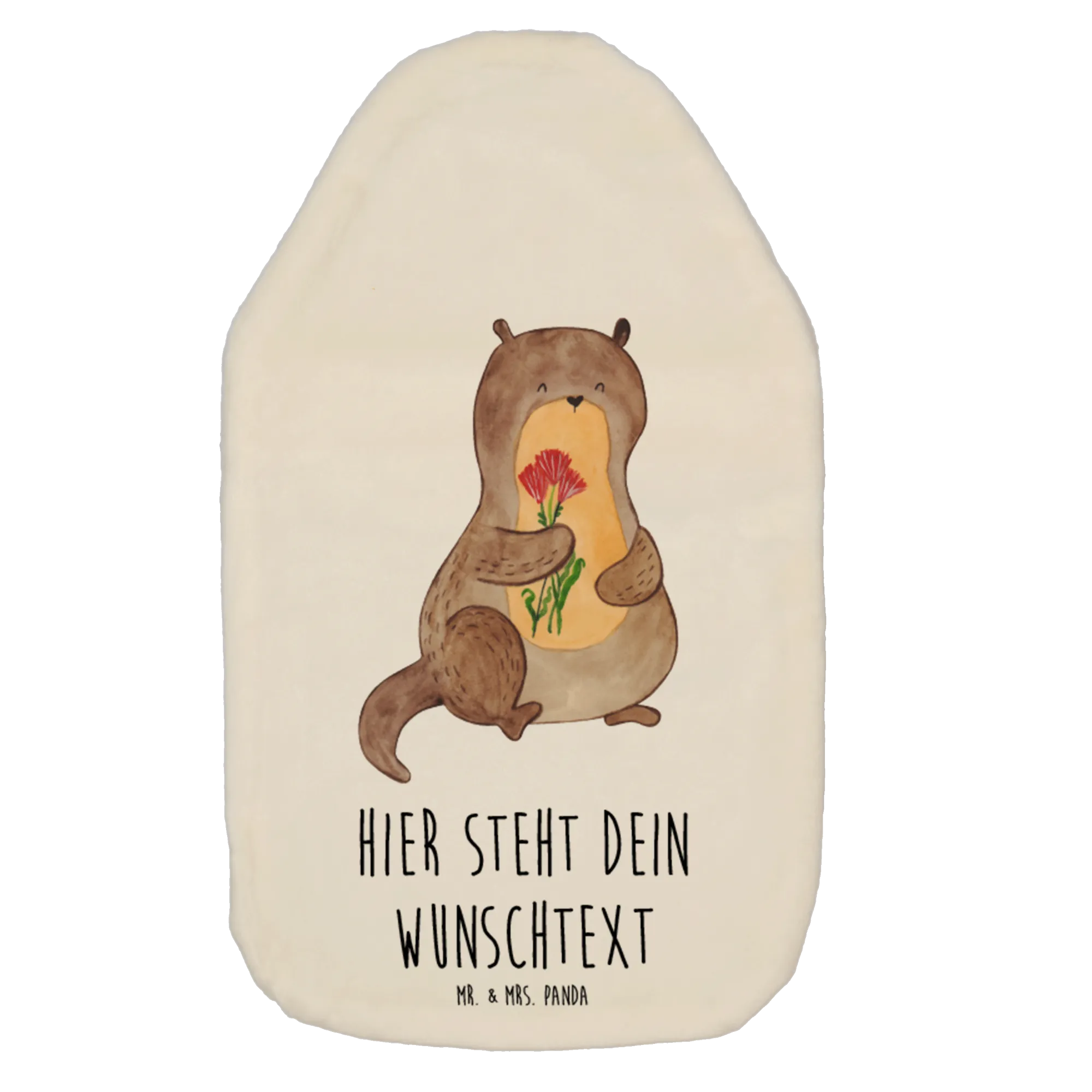 Personalisierte Wärmflasche Otter Blumenstrauß, Süß, Achtsamkeit