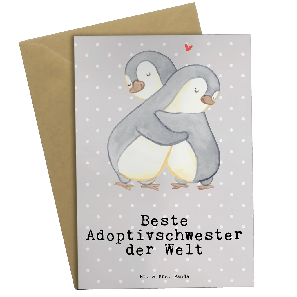 Greetings card penguin Best adoptive sister in the world Hochzeitskarte, Grußkarte, Einladungskarte, Klappkarte, Karte, Geburtstagskarte, Ansichtskarten, Glückwunschkarte, für, Dankeschön, Geschenk, Schenken, Geburtstag, Geburtstagsgeschenk, Geschenkidee, Danke, Bedanken, Mitbringsel, Freude machen, Geschenktipp, Beste, Schwester, Familie, Adoptiv, Adoptivschwester, Tochter, adoptiert, Sister, Kleinigkeit, Geschwister, Schwesterherz