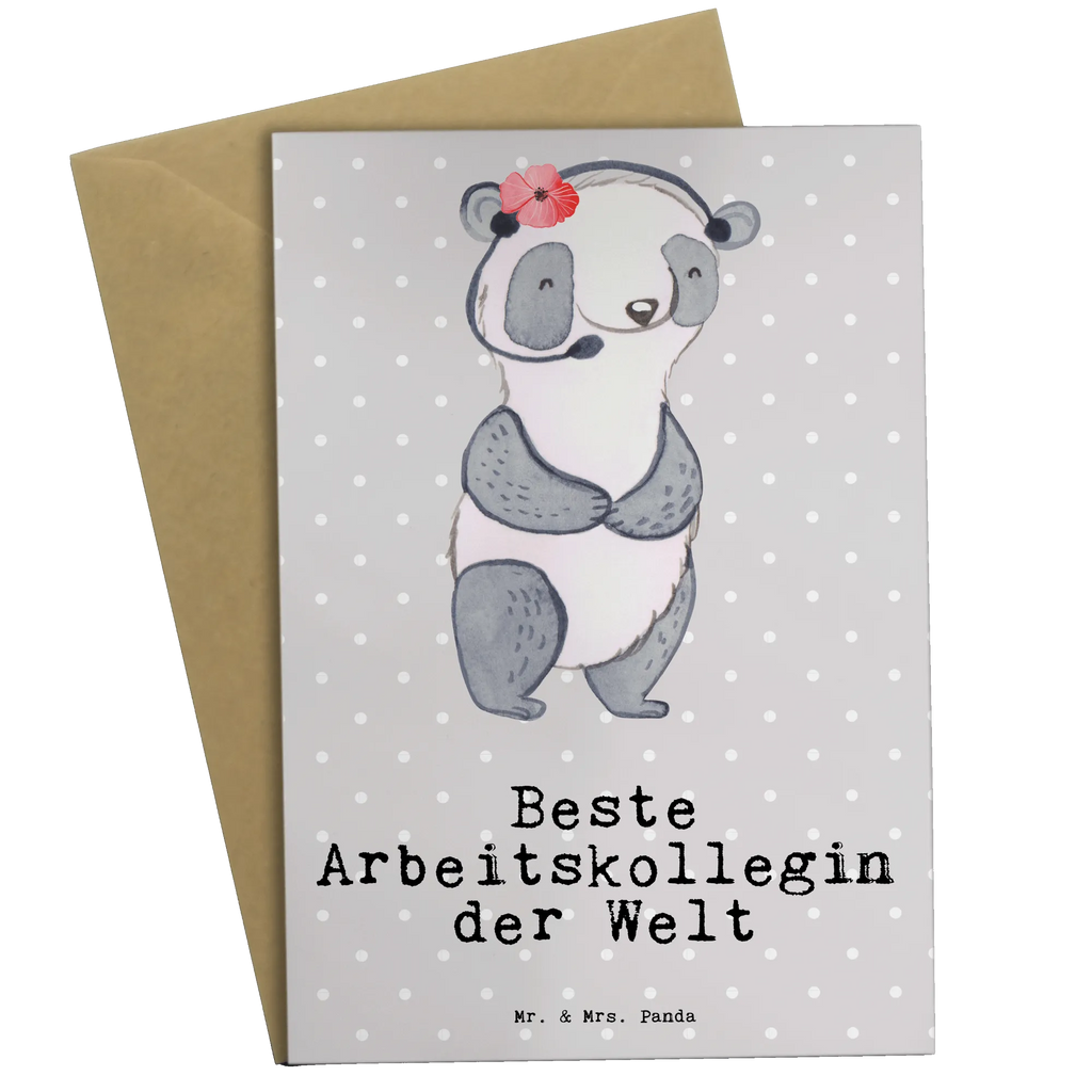 Kartka okolicznościowa Panda Najlepsza koleżanka z pracy na świecie dla, Dziękuję, Prezent, Wręczyć, Urodziny, Prezent urodzinowy, Pomysł na prezent, Podziękować, Upominek, Sprawić radość, Tip na prezent