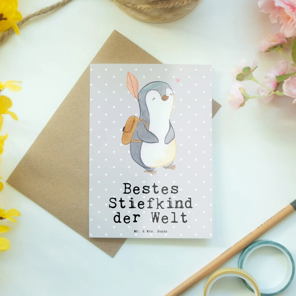 Greetings card penguin Best stepchild in the world weihnachtskarten, babykarte, Grußkarte, neujahrskarte, Grußkarten, kommunionskarte, vatertagskarte, firmungskarte, hochzeitskarten, genesungskarte, Beileidskarte, Klappkarte, einladungskarten, jubiläumskarte, abiturkarte, osterkarten, spruchkarte, glückwunschkarten, Glückwunschkarte, dankeskarten, Motivkarte, valentinstagskarte, osterkarte, Geschenkidee, Geschenk, Schenken, Mitbringsel, Geburtstag, Geburtstagsgeschenk, für, Danke, Dankeschön, Bedanken, Freude machen, Geschenktipp, Kiddy, Bestes, Geburt, Taufe, Stiefkind, Sohn, Nachwuchs, Kind, Kids, Kinder, Liebling, Angeheiratet, Tochter, Kid