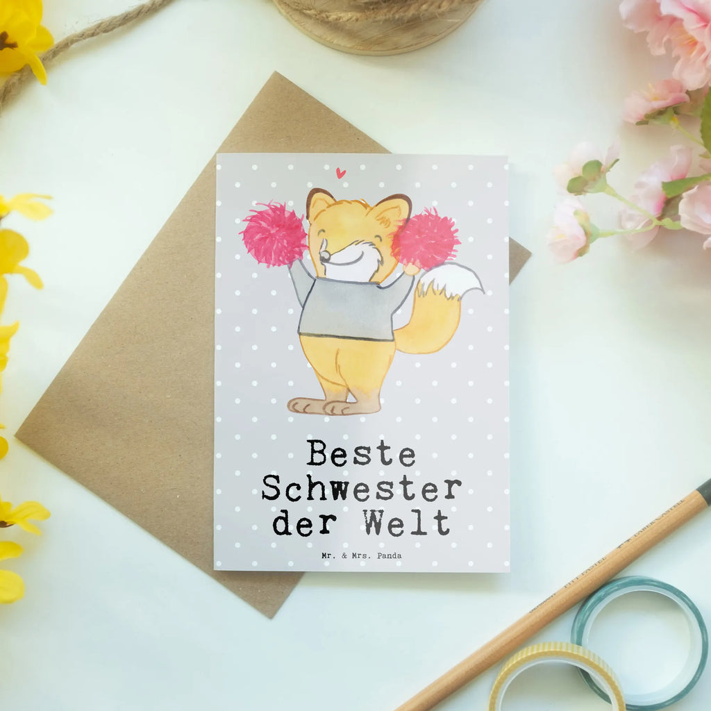 Greetings card Fox best sister in the world Glückwunschkarte, Karte, Klappkarte, Hochzeitskarte, Grußkarte, Einladungskarte, Ansichtskarten, Geburtstagskarte, für, Dankeschön, Geschenk, Schenken, Geburtstag, Geburtstagsgeschenk, Geschenkidee, Danke, Bedanken, Mitbringsel, Freude machen, Geschenktipp, Tochter, Schwesterherz, Geschwister, Beste, Schwester, Sister, Familie, Kleinigkeit