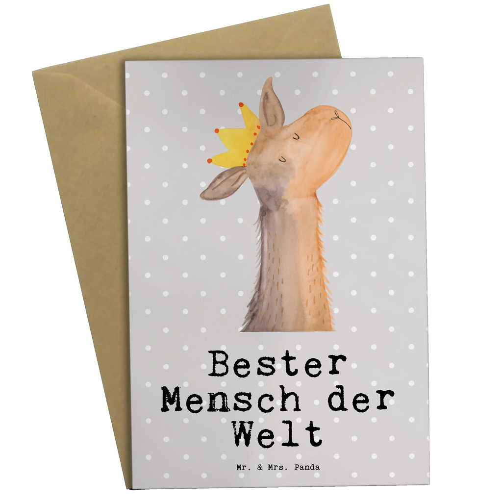 Grußkarte Lama Bester Mensch der Welt Ansichtskarten, Hochzeitskarte, Einladungskarte, Grußkarte, Glückwunschkarte, Karte, Geburtstagskarte, Klappkarte, für, Dankeschön, Geschenk, Schenken, Geburtstag, Geburtstagsgeschenk, Geschenkidee, Danke, Bedanken, Mitbringsel, Freude machen, Geschenktipp, Vorbild, tollster Mensch, Ehemann, Liebling, Valentinstag, Lieblingsmensch, Partner, Liebe, Ehefrau, Lieblings Mensch