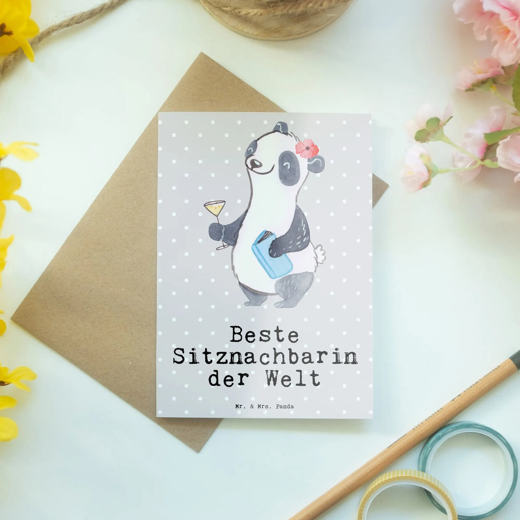 Kartka okolicznościowa Panda Najlepsza sąsiadka na świecie dla, Dziękuję, Prezent, Wręczyć, Urodziny, Prezent urodzinowy, Pomysł na prezent, Podziękować, Upominek, Sprawić radość, Tip na prezent