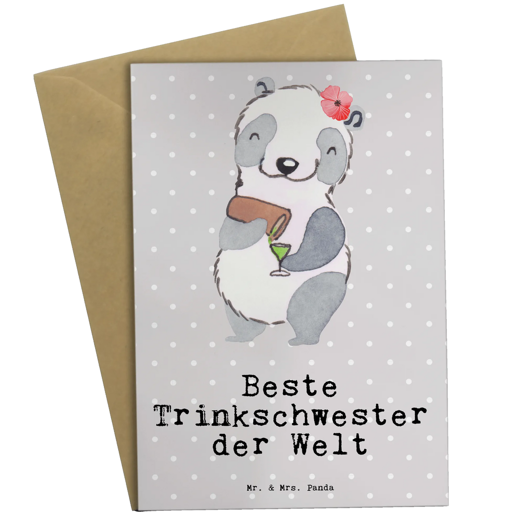 Greetings card panda Best drinking sister in the world Grußkarte, Geburtstagskarte, Ansichtskarten, Klappkarte, Karte, Einladungskarte, Glückwunschkarte, Hochzeitskarte, für, Dankeschön, Geschenk, Schenken, Geburtstag, Geburtstagsgeschenk, Geschenkidee, Danke, Bedanken, Mitbringsel, Freude machen, Geschenktipp, Alkohol, Saufschwester, Trinkschwester, Trinken, Kleinigkeit, Wochenende, Schwester, Sister, Sister from another Mister, Freundin, Party, Bae