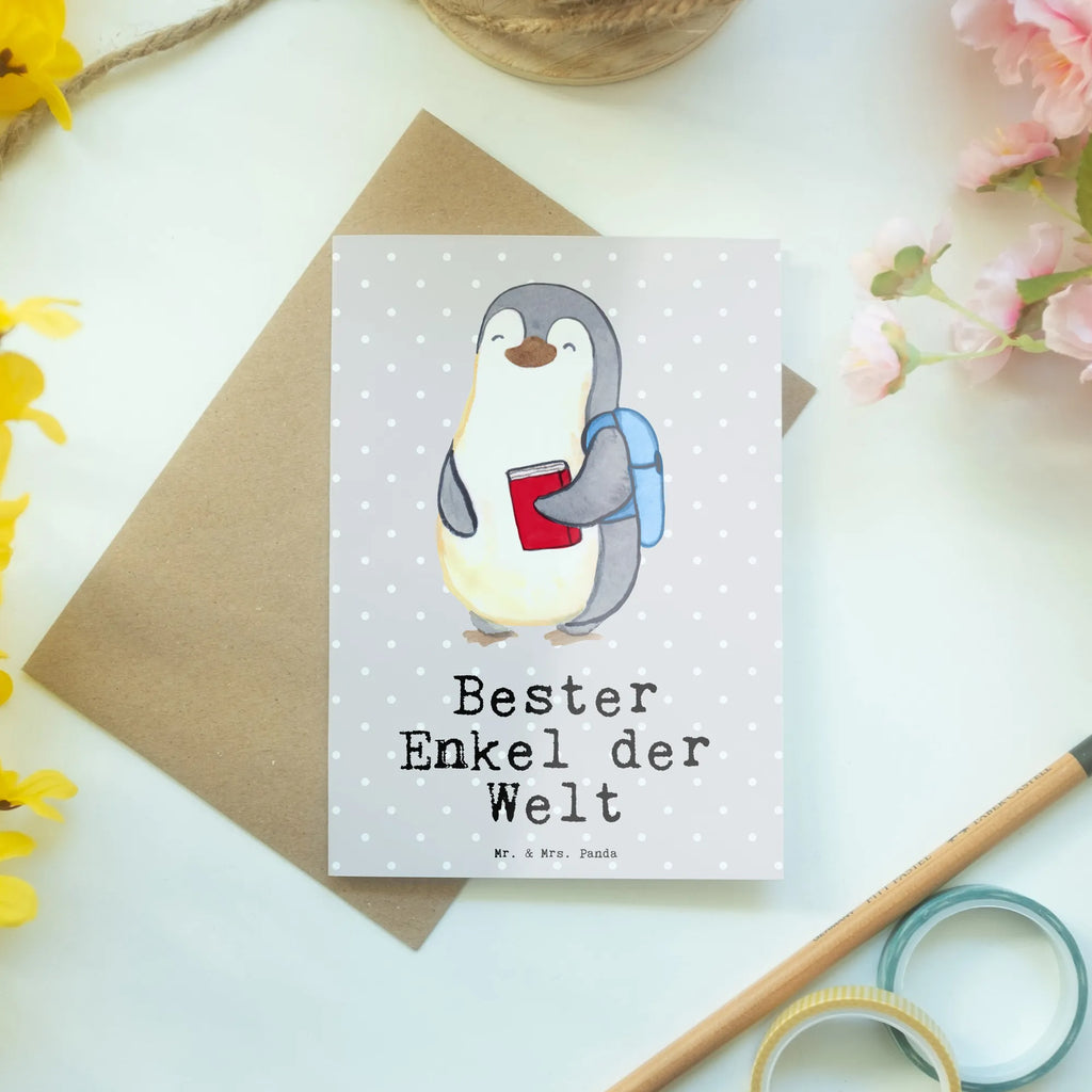 Greetings card penguin Best grandson in the world Geburtstagskarte, Karte, Grußkarte, Ansichtskarten, Glückwunschkarte, Hochzeitskarte, Klappkarte, Einladungskarte, für, Dankeschön, Geschenk, Schenken, Geburtstag, Geburtstagsgeschenk, Geschenkidee, Danke, Bedanken, Mitbringsel, Freude machen, Geschenktipp, Taufe, Kind von Tochter, Kind von Sohn, Enkel, Großsohn, Oma, Opa, Enkelkind, Enkelsohn