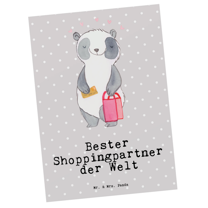 Postkarte Panda Bester Shoppingpartner der Welt
