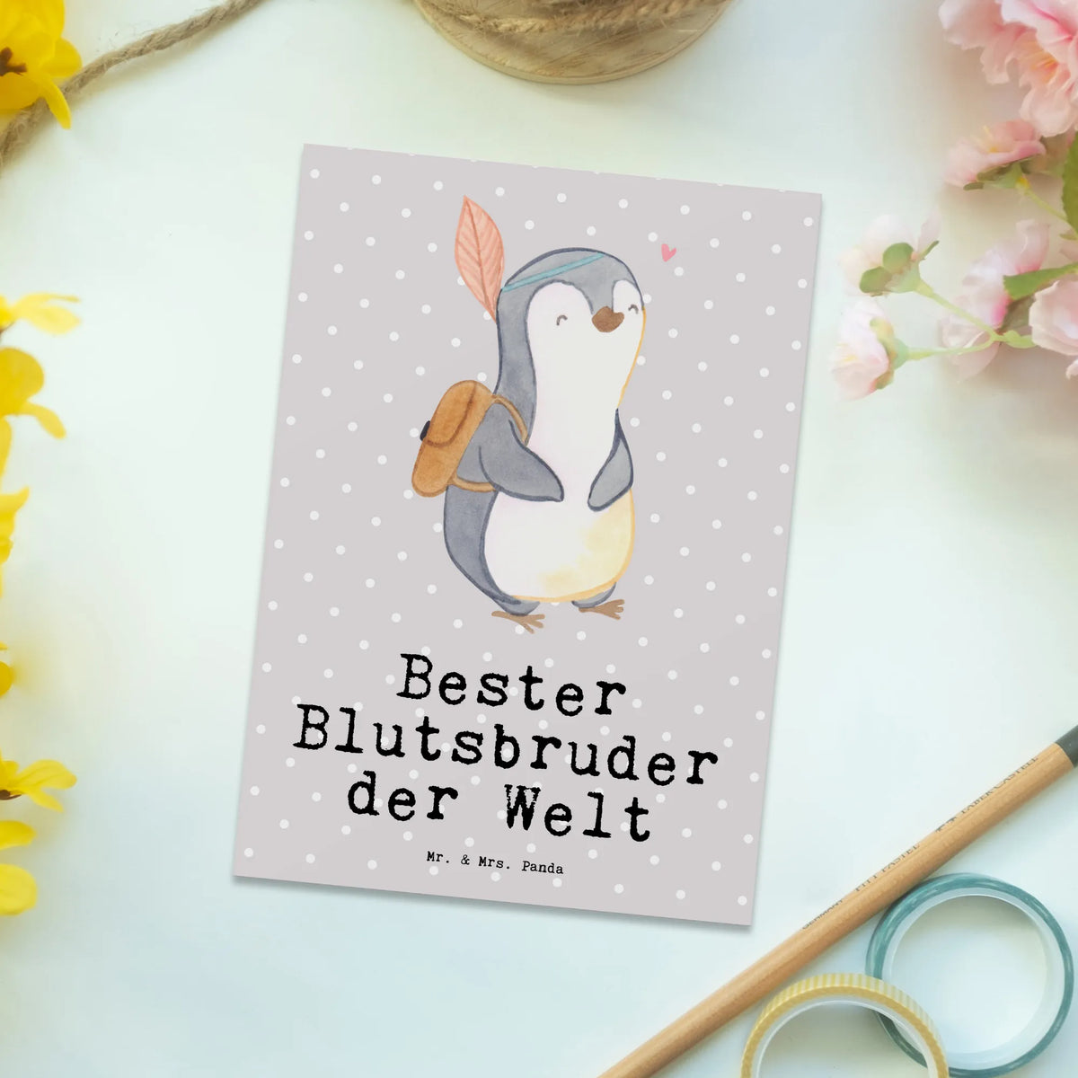 Postkarte Pinguin Bester Blutsbruder der Welt Grußkarte, kunstkarte, Designkarte, Ansichtskarte, Fotokarte, Ansichtskarten, Postkarte, spruchkarte, Postkarten, Motivkarte, einzelkarte, Kunstkarten, bildkarte, Geschenkidee, Geschenk, Schenken, Mitbringsel, Geburtstag, Geburtstagsgeschenk, für, Danke, Dankeschön, Bedanken, Freude machen, Geschenktipp, Brother, Bester, Blutsbruder, Kleinigkeit, Familie, Bruderherz, Brüder, Geschwister, Freund, Sido, Blutsgeschwister