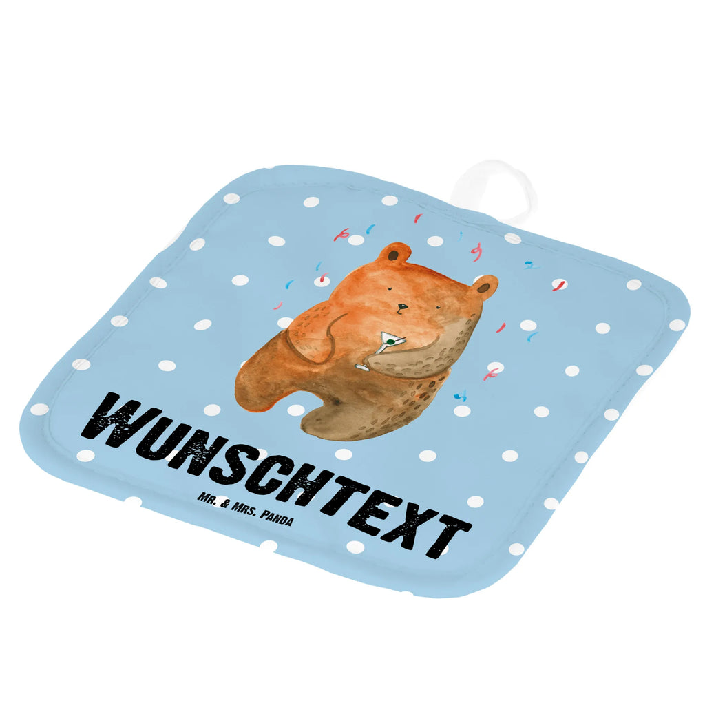 Personalisierte Topflappen Bär Party Topflappen Set Personalisiert, Topflappen Personalisiert, Namensaufdruck, Personalisierte Topfuntersetzer, Topflappen mit Namen, Personalisierter Ofenhandschuh, Teddy, Bär, Teddybär, Geburtstag, Gute Laune, Mitbringsel, Geburtstagsgeschenk, Abfeiern, Geschenk, Lustig, Party, Feiern