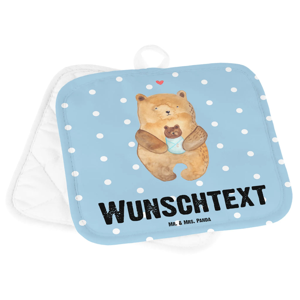 Personalisierte Topflappen Bär mit Baby Topflappen personalisiert, Personalisierter Ofenhandschuh, Topflappen Set personalisiert, Namensaufdruck, Topflappen mit Namen, Personalisierte Topfuntersetzer, Bär, Teddy, Teddybär, Enkel, Eltern, Mutter, Glückwunsch, Nichte, Geburt, Taufe, Geburtstag, Neffe, Täufling, Enkelin, Baby