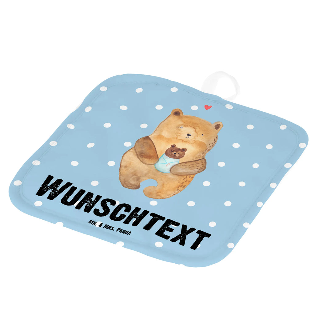 Personalisierte Topflappen Bär mit Baby Topflappen personalisiert, Personalisierter Ofenhandschuh, Topflappen Set personalisiert, Namensaufdruck, Topflappen mit Namen, Personalisierte Topfuntersetzer, Bär, Teddy, Teddybär, Enkel, Eltern, Mutter, Glückwunsch, Nichte, Geburt, Taufe, Geburtstag, Neffe, Täufling, Enkelin, Baby