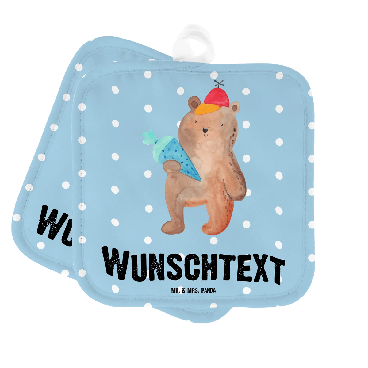Personalised pot holder bear School cone bear, teddy, teddy bear, cuddly toy, Bear motif, School gift, Starting school, Primary school, School bag, School enrolment gift, First day of school gift