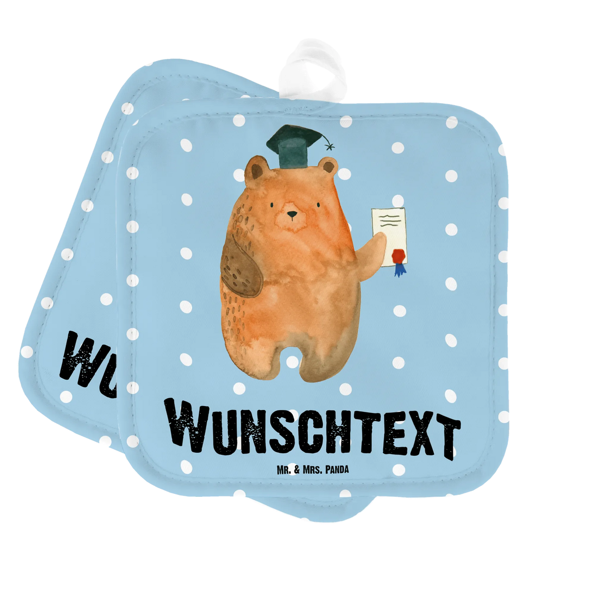 Personalisierte Topflappen Bär Prüfung Topfhandschuhe mit Namen, Küchenaccessoires personalisiert, Topflappen bedrucken, Topflappen selbst gestalten, Topflappen Personalisiert, Topfhandschuhe personalisiert, Küchentextilien personalisiert, Topflappen mit Namen, Personalisierte Topflappen, Topflappen Set Personalisiert, Personalisierte Topfhandschuhe, Küchenzubehör personalisiert, Teddy, Bär, Teddybär, Abschlusszeugnis, Zeugnis, Abschluss, Abitur, Prüfungen, Prüfung Bestanden