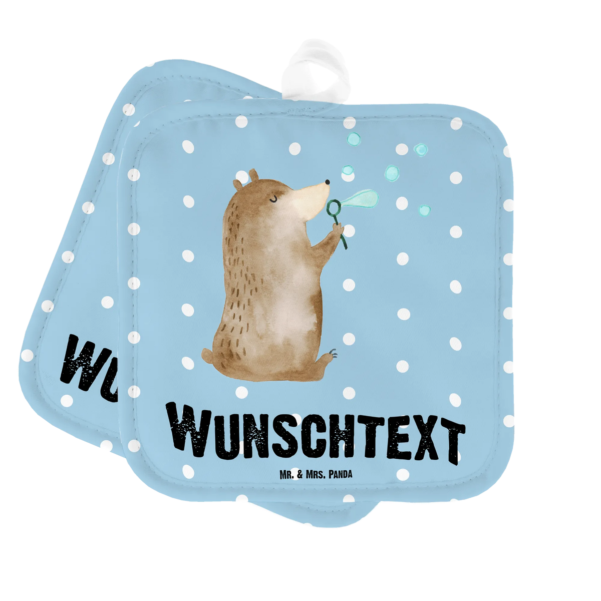 Personalised pot holder bear soap bubbles bear, teddy, teddy bear, cuddly toy, Soap Bubbles Bear Funny Being Happy Sad Happy