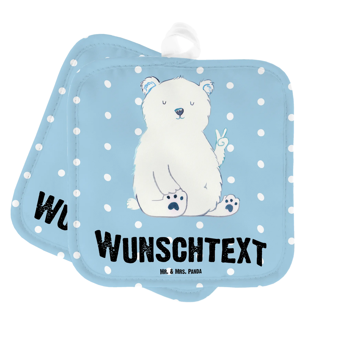 Personalised pot holder Icebear Lazy bear, teddy, teddy bear, cuddly toy, lazy, home office, relaxing, work, North Pole, office job, workplace, office, Polar bear