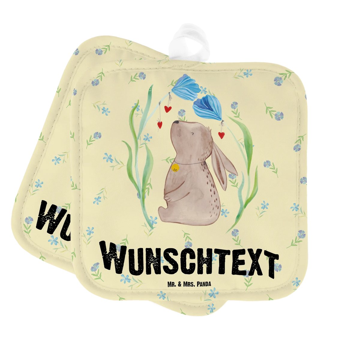 Personalised pot holder Hare flower Easter, Easter bunny, birthday, birth, dreams, first child, christening gift, rabbit, Bunny, child's birthday, child, hope, baptism, pregnancy