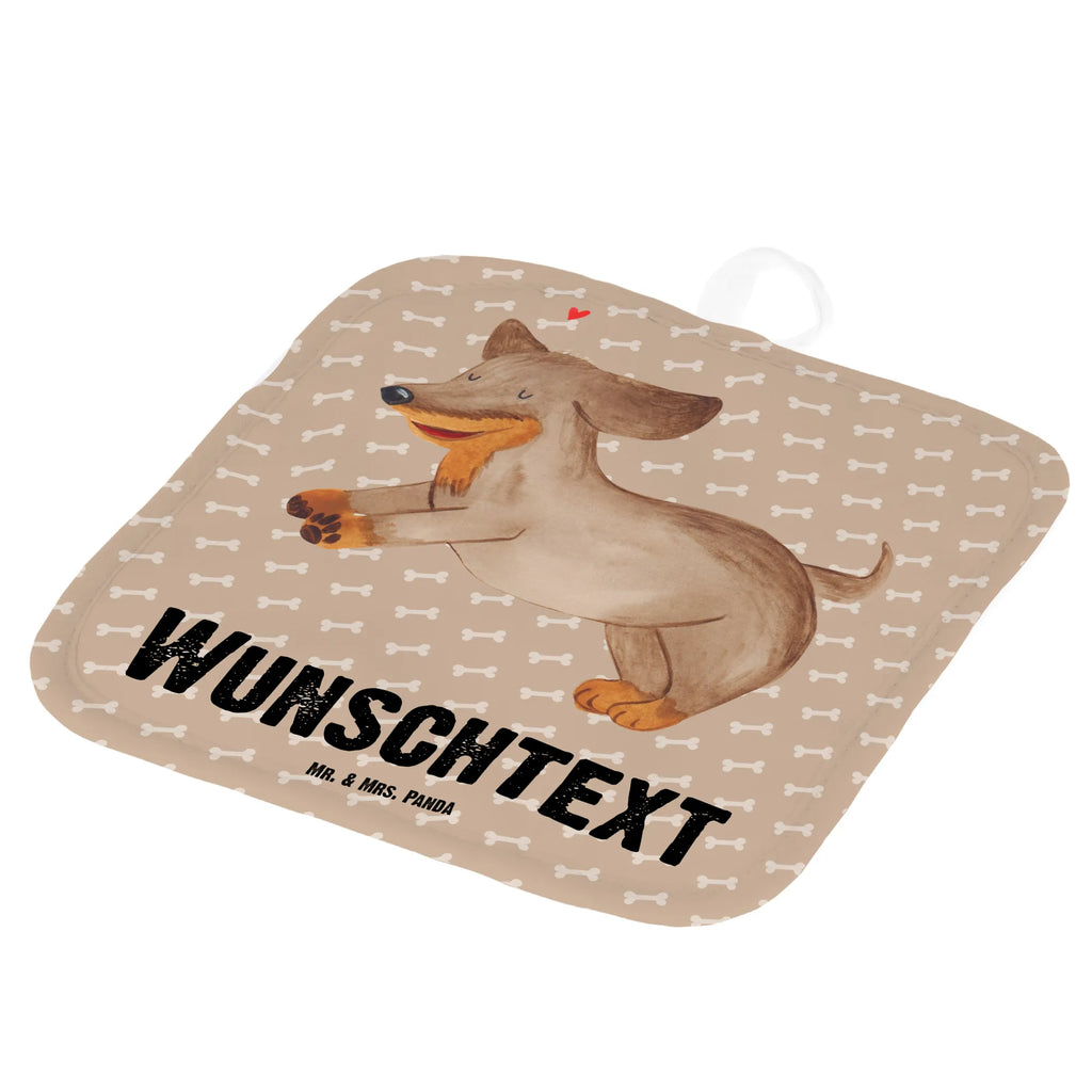 Personalisierte Topflappen Hund Dackel fröhlich Topflappen personalisiert, Personalisierter Ofenhandschuh, Personalisierte Topfuntersetzer, Namensaufdruck, Topflappen Set personalisiert, Topflappen mit Namen, Hund, Hundemotiv, Haustier, Hunderasse, Tierliebhaber, Hundebesitzer, Sprüche, Hunde, happy dog, Dackel, Dachshund