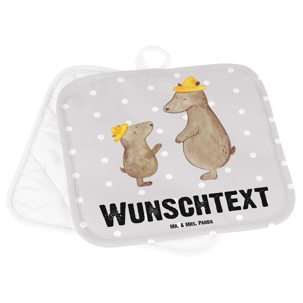 Personalised pot holder Bears with hats Family, Father's Day, Mother's Day, brother, sister, Mom, Dad, daddy, father-son, sons, family, child, role model, father's day, children, favourite person, bear, son, father, dad