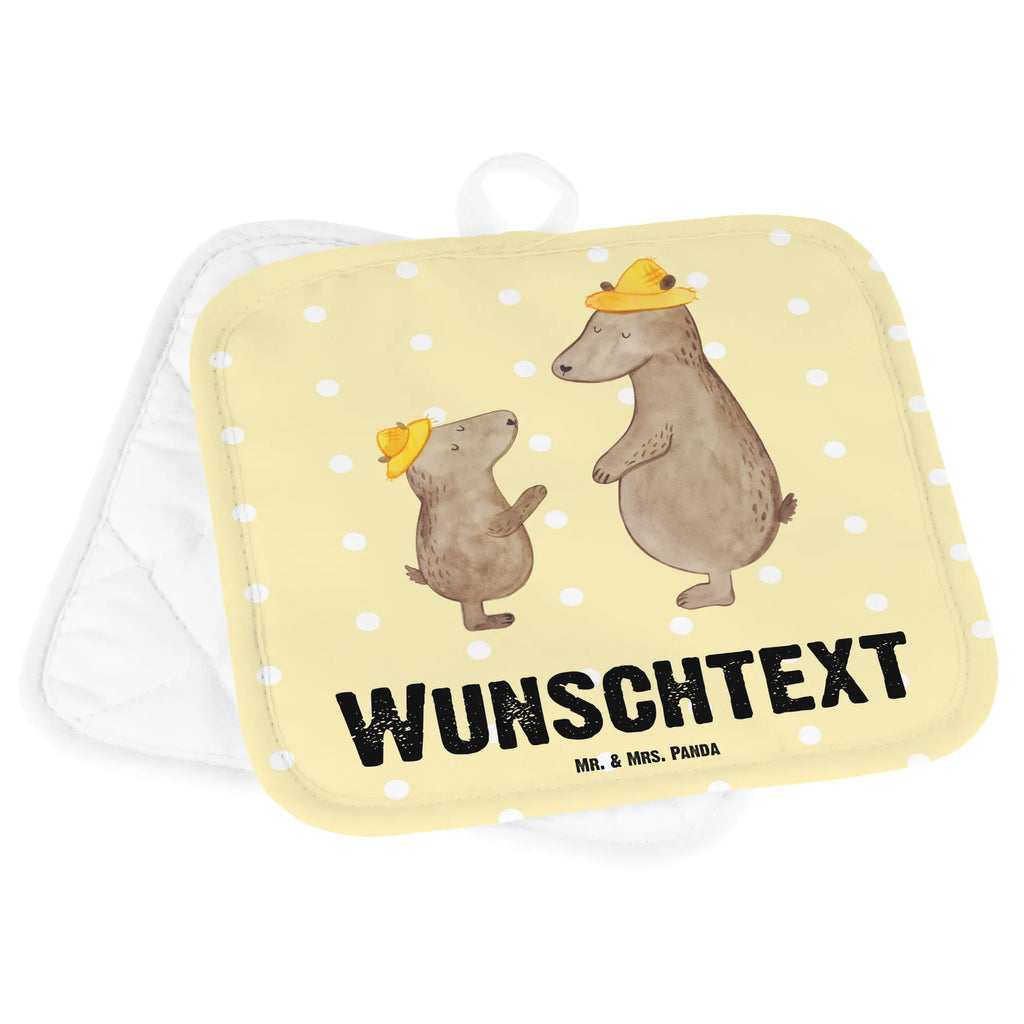 Personalised pot holder Bears with hats Family, Father's Day, Mother's Day, brother, sister, Mom, Dad, daddy, father-son, sons, family, child, role model, father's day, children, favourite person, bear, son, father, dad