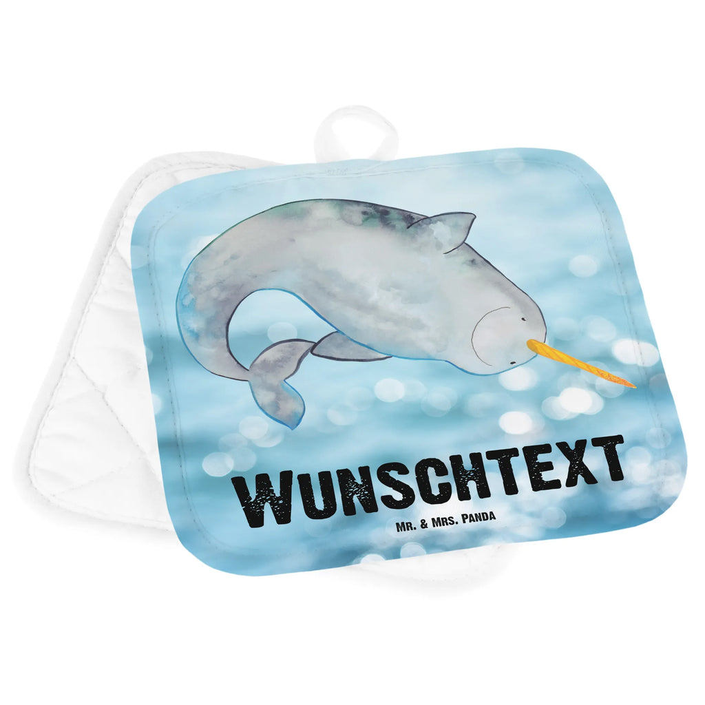 Personalisierte Topflappen Narwal Personalisierter Ofenhandschuh, Topflappen mit Namen, Topflappen personalisiert, Topflappen Set personalisiert, Personalisierte Topfuntersetzer, Namensaufdruck, Meerestiere, Meer, Urlaub, Putzen, aufräumen, Junggesellin, Narwal, Hausfrau, Wal, Kinderzimmer