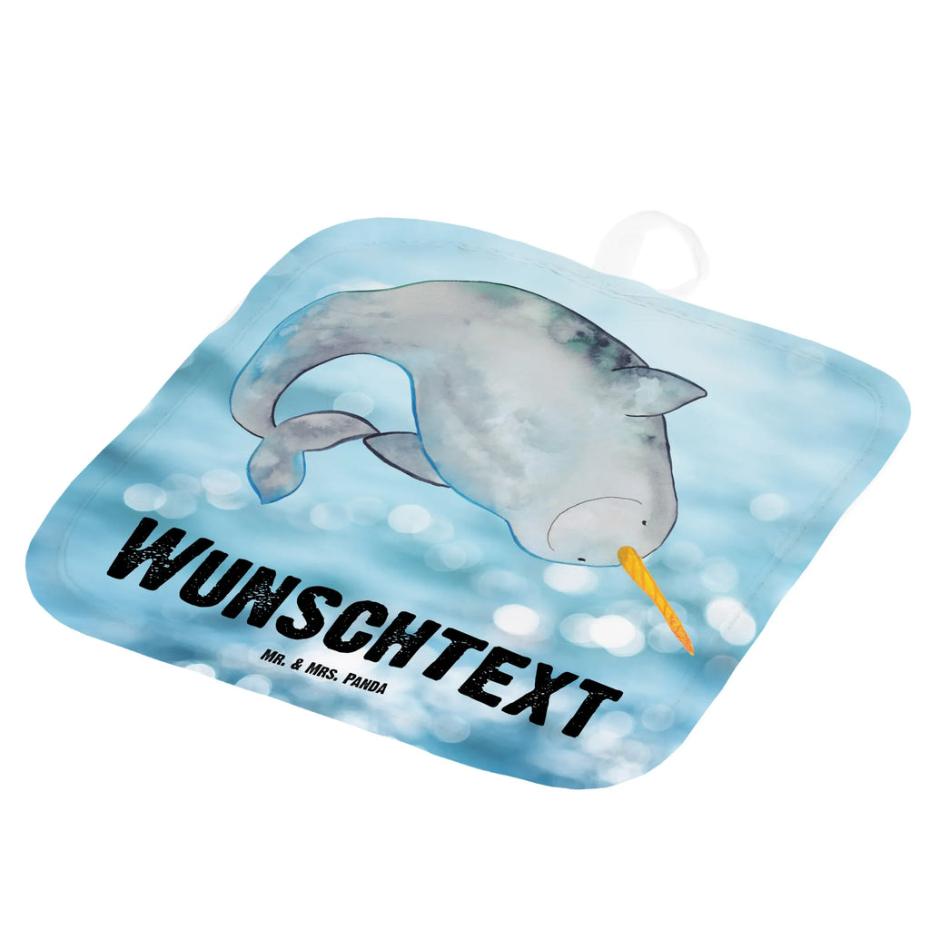 Personalisierte Topflappen Narwal Personalisierter Ofenhandschuh, Topflappen mit Namen, Topflappen personalisiert, Topflappen Set personalisiert, Personalisierte Topfuntersetzer, Namensaufdruck, Meerestiere, Meer, Urlaub, Putzen, aufräumen, Junggesellin, Narwal, Hausfrau, Wal, Kinderzimmer