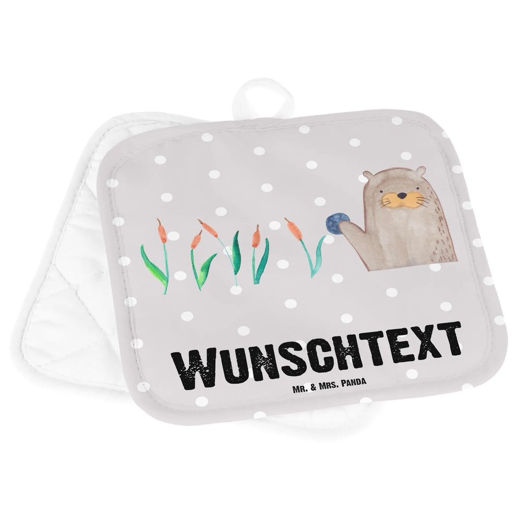 Personalisierte Topflappen Otter mit Stein Topflappen mit Namen, Topflappen Set personalisiert, Personalisierte Topfuntersetzer, Namensaufdruck, Personalisierter Ofenhandschuh, Topflappen personalisiert, Otter, Fischotter, Seeotter, Otter Seeotter See Otter
