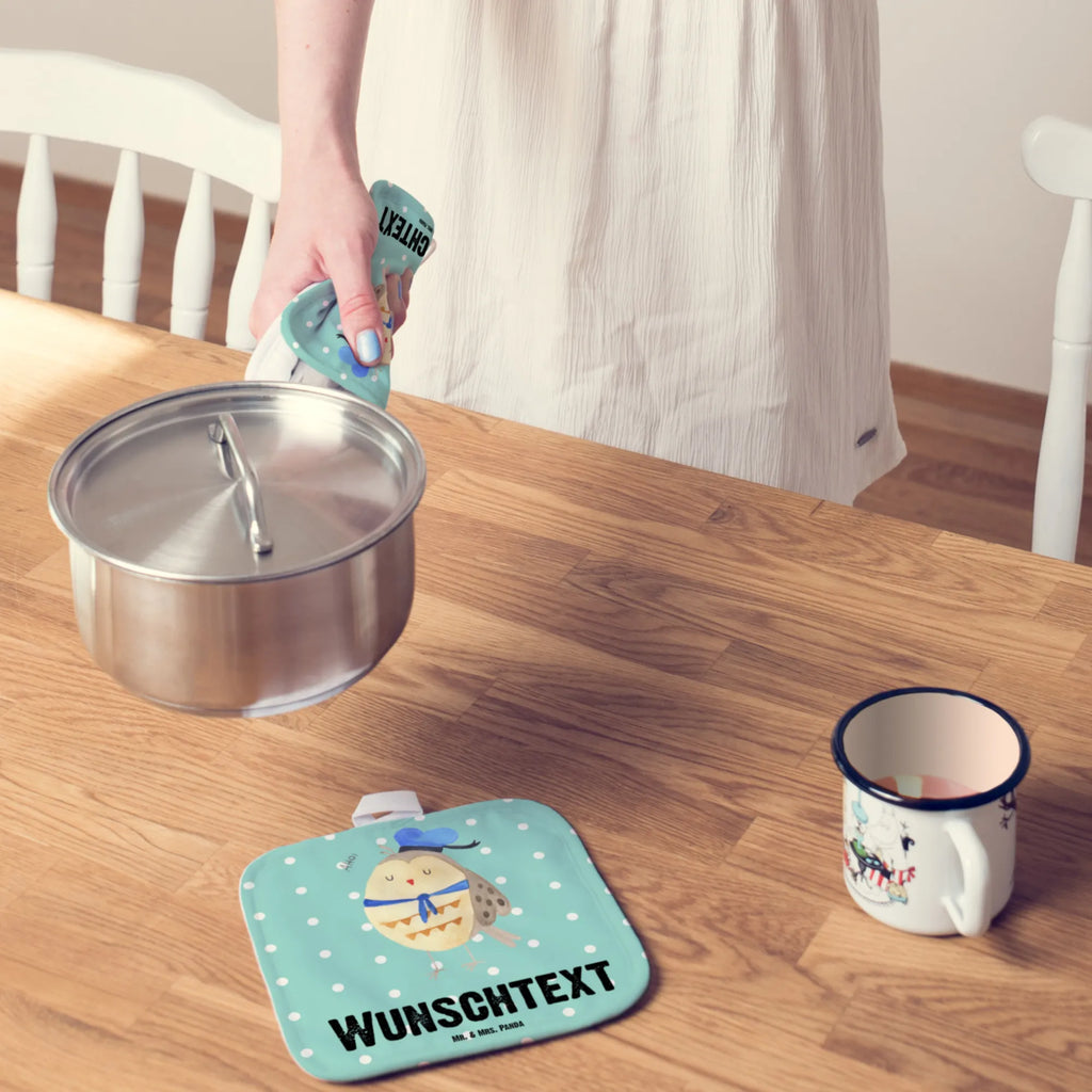 Spersonalizowane rękawice kuchenne sowa Marynarz Sowa