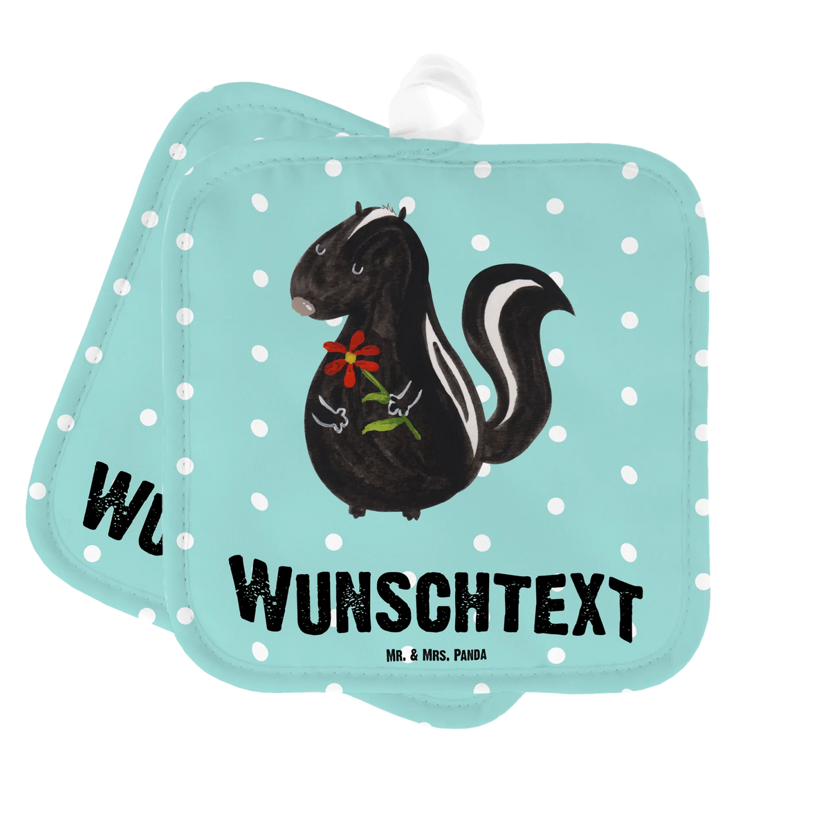 Spersonalizowane rękawice kuchenne skunks kwiat Stinktier, Skunk