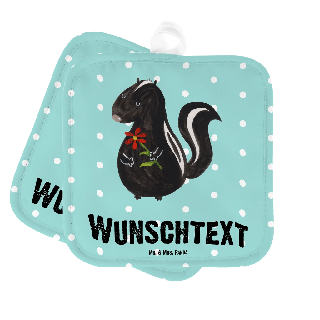 Spersonalizowane rękawice kuchenne skunks kwiat Stinktier, Skunk