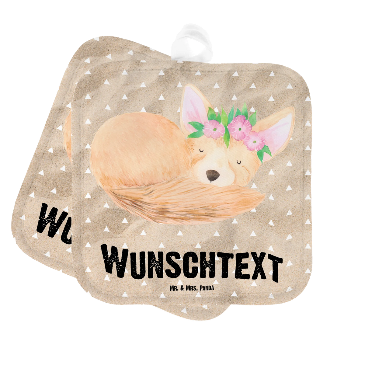 Personalisierte Topflappen Wüstenfuchs Blumen Personalisierte Topflappen, Topflappen Personalisiert, Topfhandschuhe mit Namen, Personalisierte Topfhandschuhe, Küchenaccessoires personalisiert, Topflappen mit Namen, Topflappen Set Personalisiert, Topfhandschuhe personalisiert, Küchentextilien personalisiert, Küchenzubehör personalisiert, Topflappen bedrucken, Topflappen selbst gestalten, Afrika, Wildtiere, Blumenkranz, Wüste, Wüstenfuchs, Blumen, Glücklich