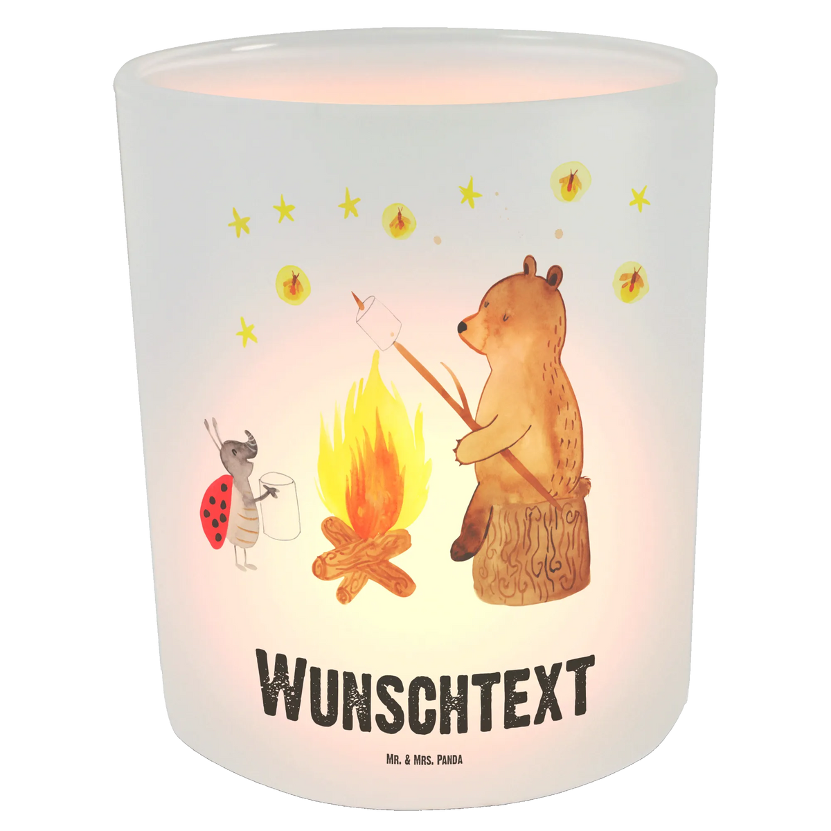Personalised lantern Bear & Ladybird campfire bear, teddy, teddy bear, cuddly toy, Campfire