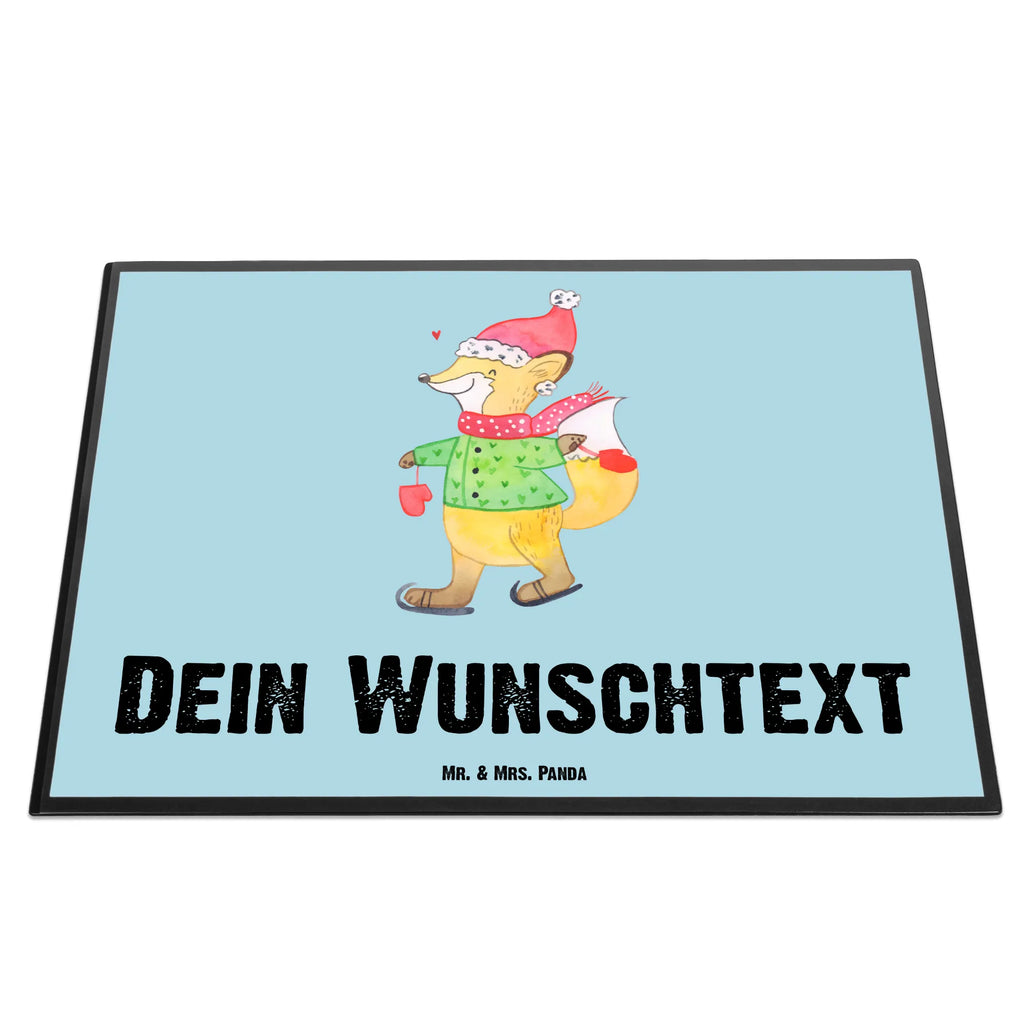 Personalised desk pad Fox skates Winter, Christmas, Christmas time, snow, christmas, fir tree, winter, christmas tree, christmas time, christmas present, christmas eve, santa claus, christmas days