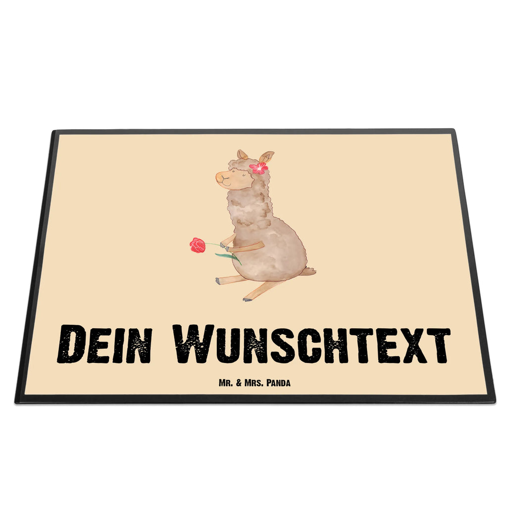 Personalised desk pad alpaca flower alpaca, llama, pako, camel, Peru, animal, favourite animal, flower, llamas, Alpaca