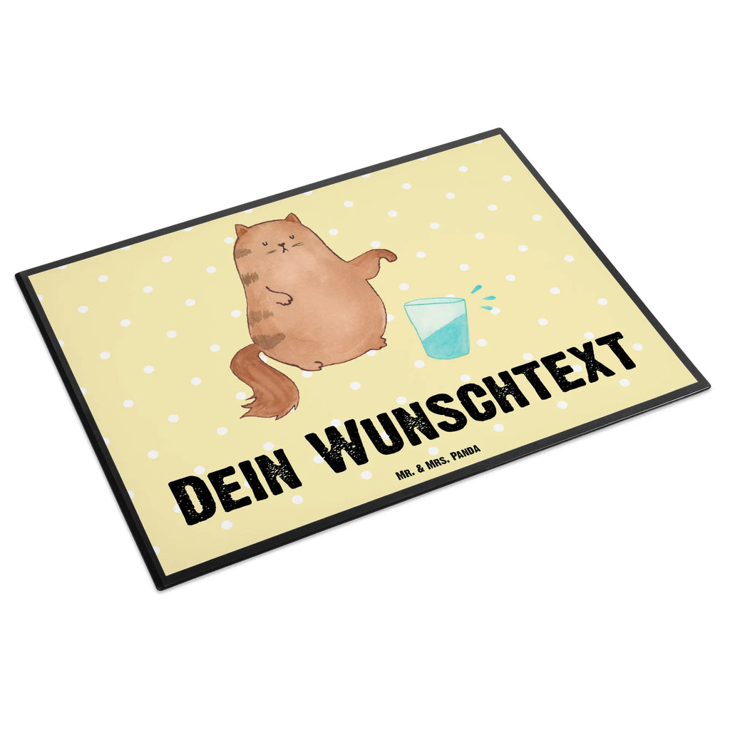 Personalised desk pad Cat water glass cat, tomcat, kitty, meow, kitten, housecat, mama cat, love cats, cat image, cat fan, cat lover, cat fancier, cat decoration, gift for cat lover, cat owner, funny cats, cat sayings, cat motto, funny cat gifts, fan merchandise, cat stuff, animal lover, pet, water, cats, glass, pussy, Cats