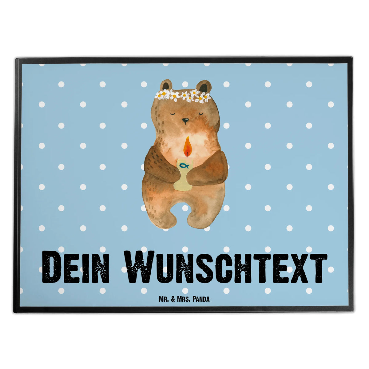 Personalised desk pad bear communion bear, teddy, teddy bear, cuddly toy, communion, baptismal candle, God's blessing, catholic