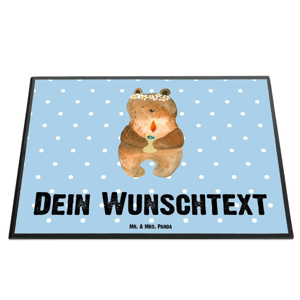 Personalisierte Schreibtischunterlage Kommunion-Bär Selbst gestalten, Namensaufdruck, Schreibtischauflage mit Namen, Personalisierte Schreibtischauflage, Personalisierte Schreibunterlage, Personalisierte Schreibtisch Unterlagen, Schreibtisch Unterlagen mit Namen, Schreibunterlage mit Namen, Namenspersonalisierung, Bär, Teddy, Teddybär, Kommunion, Taufkerze, Gottes Segen, katholisch