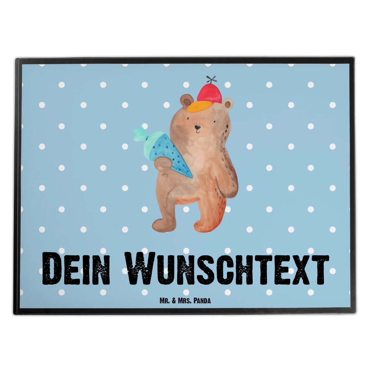 Personalised desk pad bear School cone bear, teddy, teddy bear, cuddly toy, Bear motif, Starting school, School enrolment gift, First day of school gift, Primary school, School gift, School bag