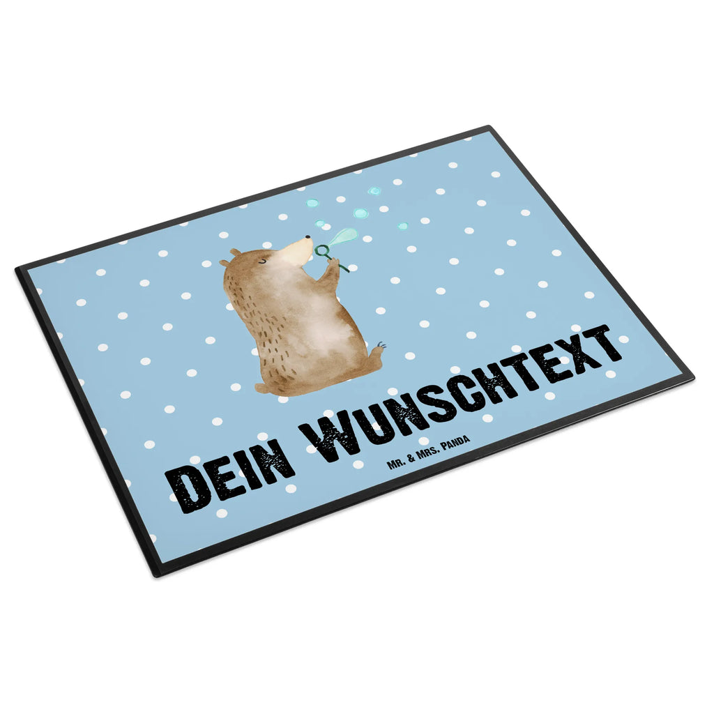 Personalisierte Schreibtischunterlage Bär Seifenblasen Schreibtischauflage mit Namen, Namensaufdruck, Namenspersonalisierung, Personalisierte Schreibunterlage, Selbst gestalten, Schreibunterlage mit Namen, Schreibtisch Unterlagen mit Namen, Personalisierte Schreibtisch Unterlagen, Personalisierte Schreibtischauflage, Bär, Teddy, Teddybär, Seifenblasen Bär Lustig Sein Glücklich Traurig Happy