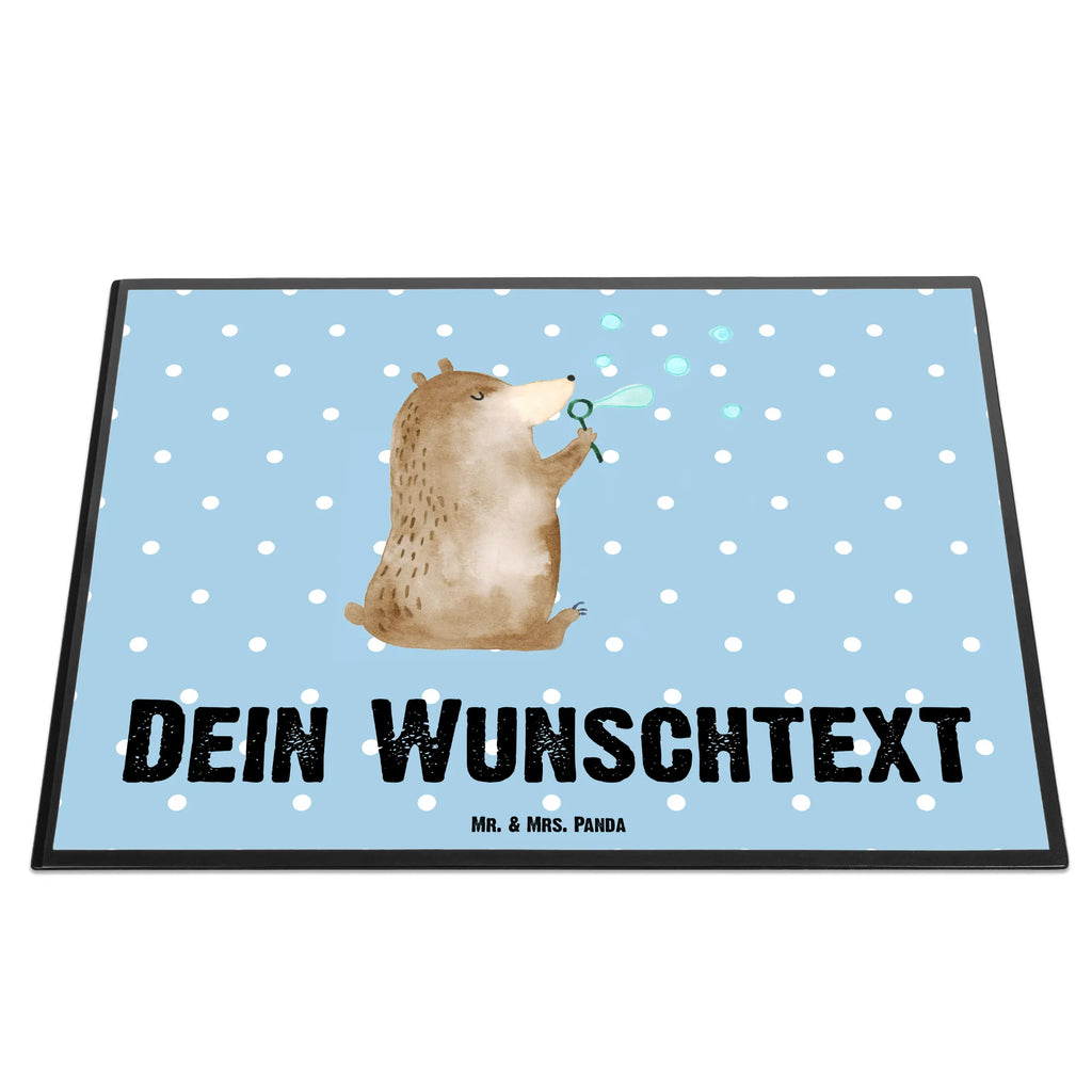 Personalisierte Schreibtischunterlage Bär Seifenblasen Schreibtischauflage mit Namen, Namensaufdruck, Namenspersonalisierung, Personalisierte Schreibunterlage, Selbst gestalten, Schreibunterlage mit Namen, Schreibtisch Unterlagen mit Namen, Personalisierte Schreibtisch Unterlagen, Personalisierte Schreibtischauflage, Bär, Teddy, Teddybär, Seifenblasen Bär Lustig Sein Glücklich Traurig Happy