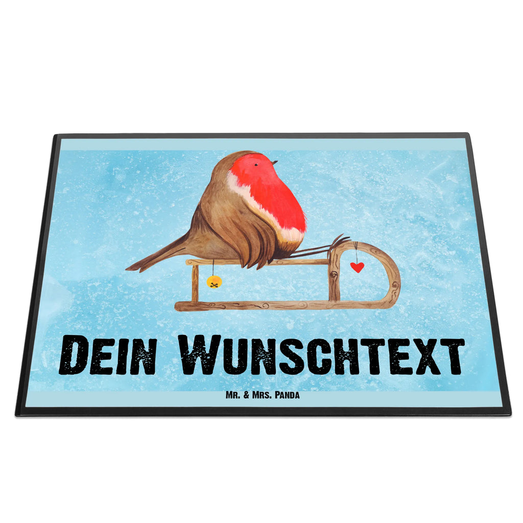 Personalisierte Schreibtischunterlage Rotkehlchen Schlitten Selbst gestalten, Schreibtischauflage mit Namen, Namenspersonalisierung, Personalisierte Schreibunterlage, Namensaufdruck, Personalisierte Schreibtischauflage, Personalisierte Schreibtisch Unterlagen, Schreibtisch Unterlagen mit Namen, Schreibunterlage mit Namen, Winter, Weihnachten, Weihnachtsdeko, Nikolaus, Advent, Heiligabend, Wintermotiv, Vogel, Schlitten