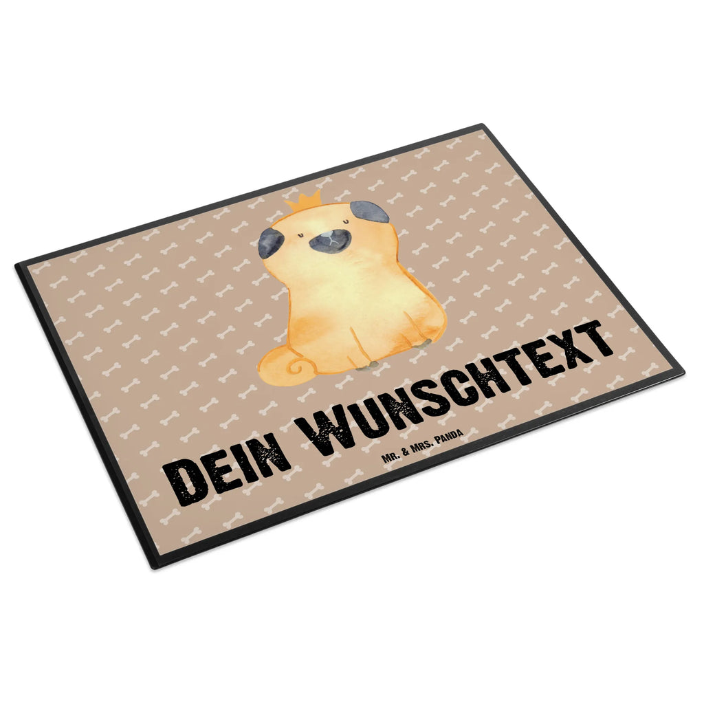 Personalised desk pad pug Crown dog, mutt, hound, woof, dog mama, dog breed, love dogs, love for dogs, dog decorative items, bag with dog print, funny gifts for dog owners, what do you give a dog lover, Christmas gifts for dogs, gifts for dogs, dog sayings, funny, house rules, Pug, allergic, childless, dog owners. Saying