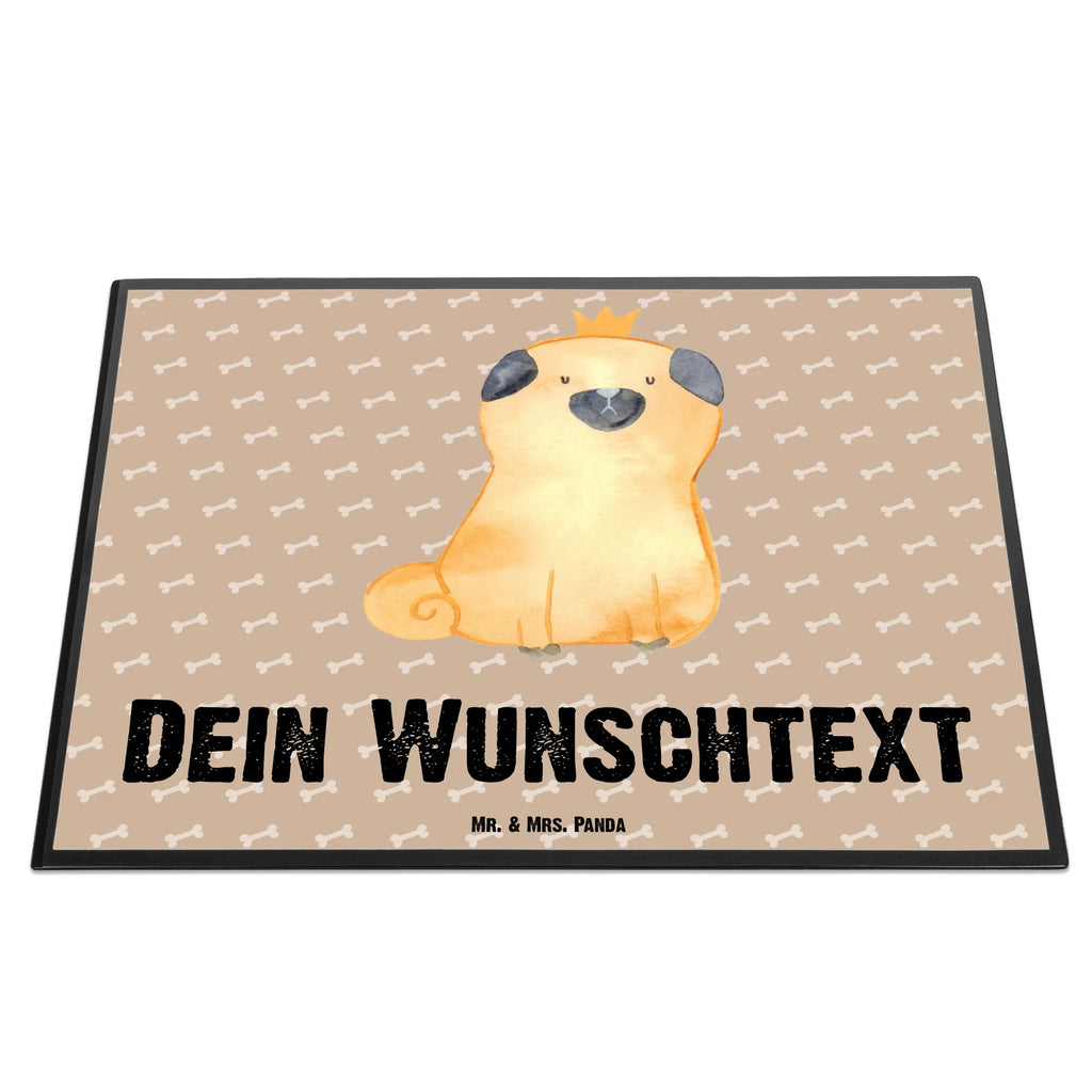 Personalised desk pad pug Crown dog, mutt, hound, woof, dog mama, dog breed, love dogs, love for dogs, dog decorative items, bag with dog print, funny gifts for dog owners, what do you give a dog lover, Christmas gifts for dogs, gifts for dogs, dog sayings, funny, house rules, Pug, allergic, childless, dog owners. Saying