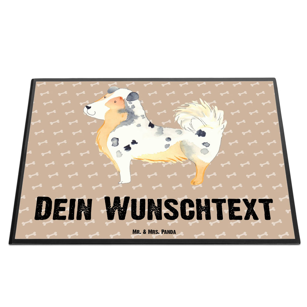 Personalised desk pad Dog Australia Shepherd dog, mutt, hound, woof, dog mama, dog breed, love dogs, love for dogs, dog decorative items, bag with dog print, funny gifts for dog owners, what do you give a dog lover, Christmas gifts for dogs, gifts for dogs, dog sayings, Sayings, Dog, Shepherd, Dog love, Australia Shepherd, Family dog, Saying