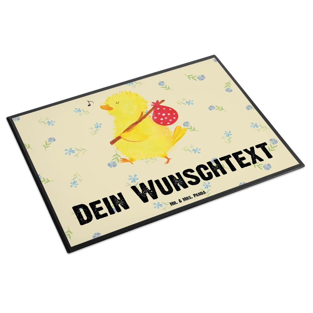 Personalised desk pad chick wander Easter, Easter bunny, globetrotters, Easter eggs, miracles, happy Easter, spring fever, backpacker, Easter greetings, love, Easter egg, greetings, joy, time, travelling, egg, chick, time management, nonsense
