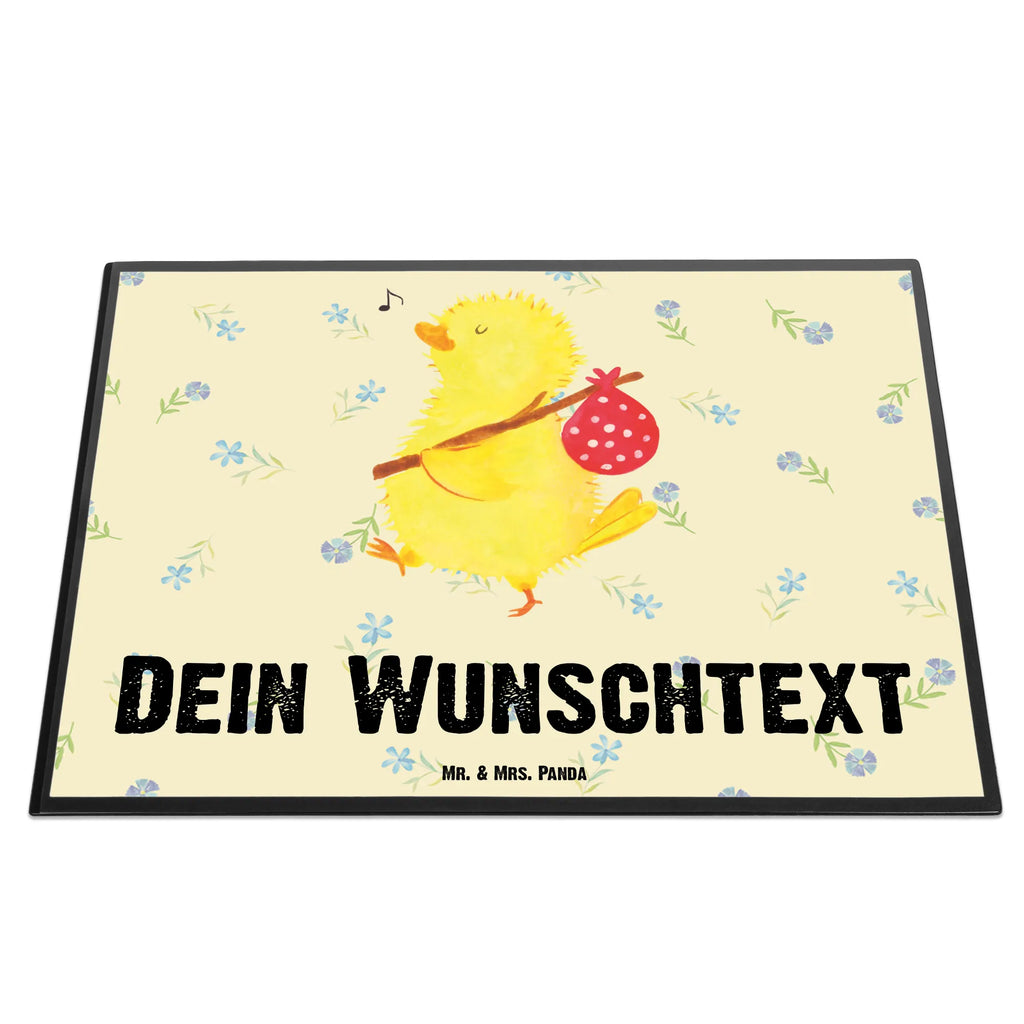 Personalised desk pad chick wander Easter, Easter bunny, globetrotters, Easter eggs, miracles, happy Easter, spring fever, backpacker, Easter greetings, love, Easter egg, greetings, joy, time, travelling, egg, chick, time management, nonsense