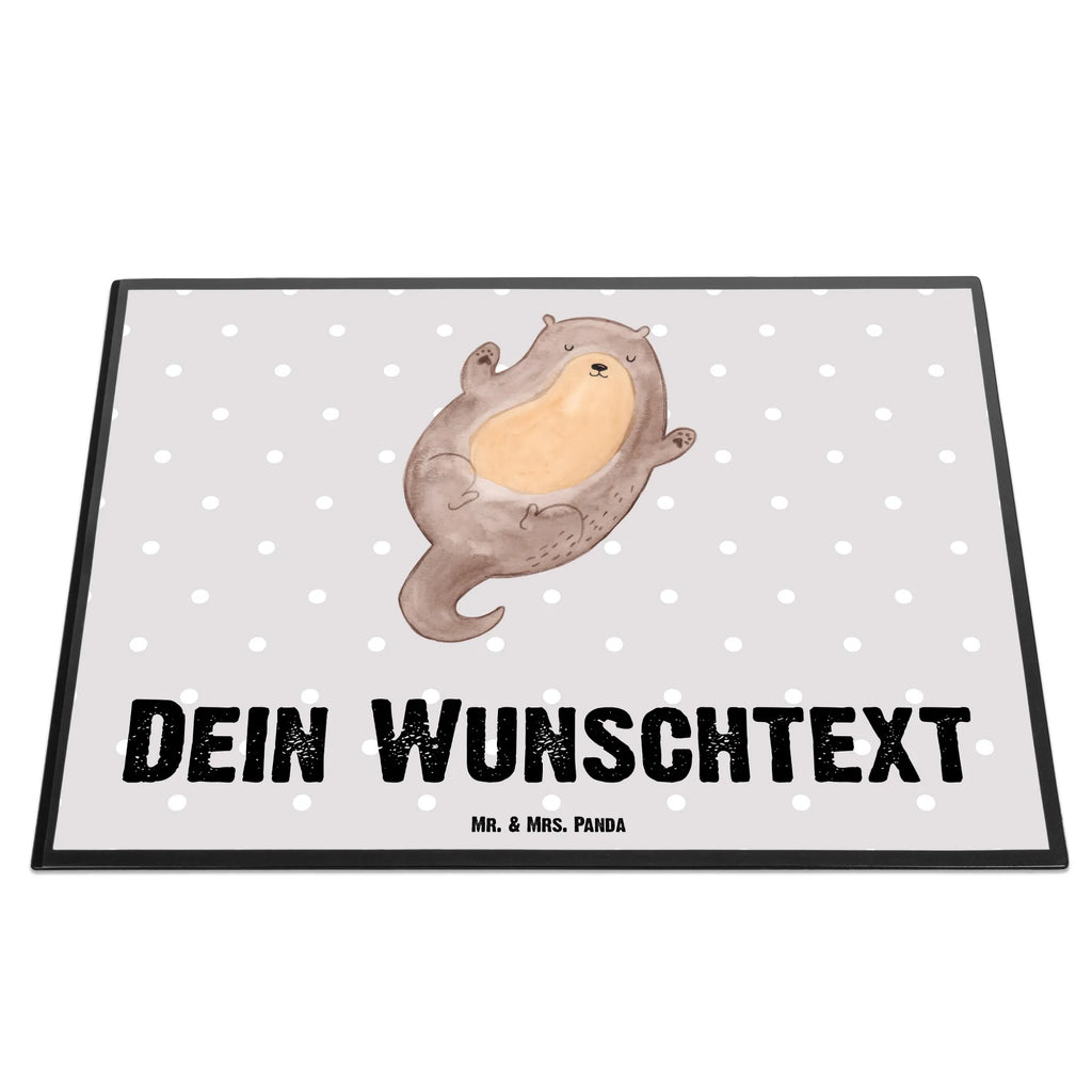 Personalised desk pad otter Embrace otter, marten, sea otter, European otter, water mammal, aquatic animal, baby otter, predator, water, otter gifts, animal lover, gift ideas for animal lovers, animal, mammal, water animal, gifts for people in love, Otter Sea Otter Lake Otter